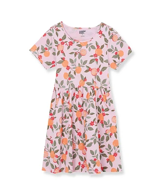Lands' End Girls Short Sleeve Gathered Waist Jersey Dress