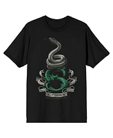 Harry Potter Men's Slytherin Snake Black T-shirt-4XL