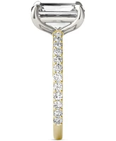 Charles & Colvard Moissanite Classic Basket Solitaire Engagement Ring (3 ct. t.w.) in Two-Tone 14k Gold