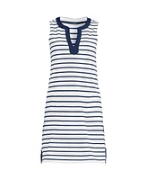 Lands' End Petite Cotton Jersey Notch Neck Dress