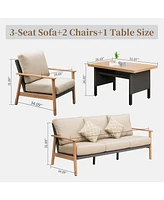 Mondawe Outdoor Wicker Patio Furniture Sets 4 Pieces