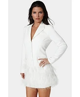 bebe Women's Feather Blazer Dress