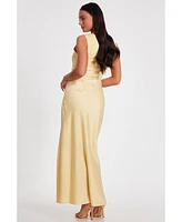 Quiz Women's Satin Ruched Side Maxi Dress