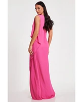 Quiz Women's One Shoulder Frill Detail Crepe Maxi Dress