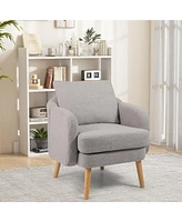 Sherpa Accent Chair Modern Living Room with Seat Cushion