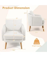 Sherpa Accent Chair Modern Living Room with Seat Cushion