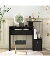 Space-Saving Computer Desk with Pull-Out Keyboard Tray for Efficient and Organized Workspace