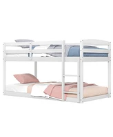 Bunk Bed with High Guardrails and Integrated Ladder