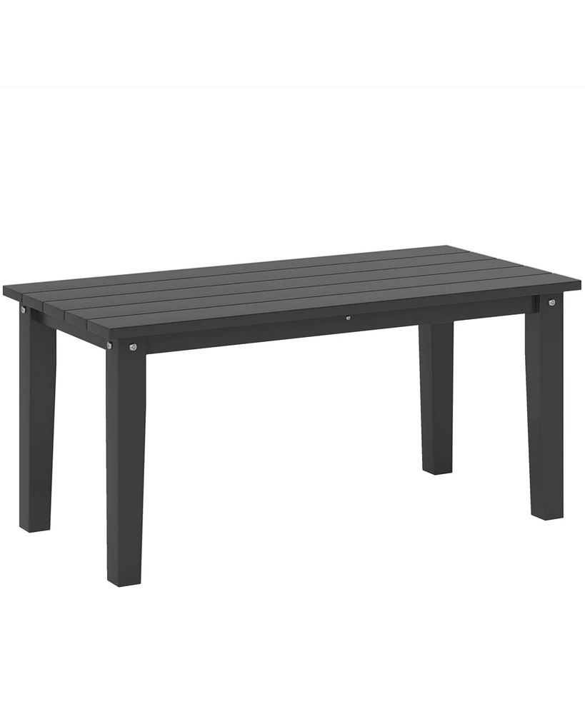 Outsunny Hdpe Outdoor Table, Recgle Slatted Patio