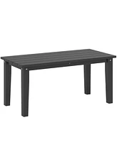 Outsunny Hdpe Outdoor Table, Recgle Slatted Patio