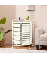 15-Drawer Utility Rolling Organizer Cart Multi-Use Storage