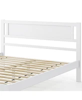 Wood Bed Frame with Headboard and Wooden Slats Support