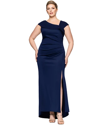 Xscape Plus Asymmetric Evening Gown