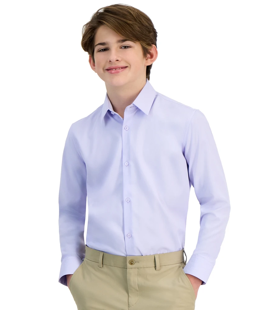 Michael Kors Big Boys Classic Fit Solid Stretch Dress Shirt