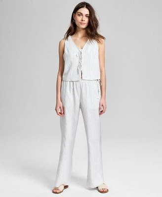 Now This Womens Front Tie Linen Vest Side Tie Linen Pants Exclusively At Macys