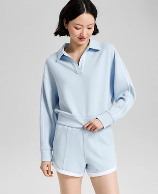And Now This Women's Johnny Collar Scuba Top, Exclusively at Macy's