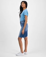 Boss Orange Women's High-Rise Raw-Edge Denim Shorts