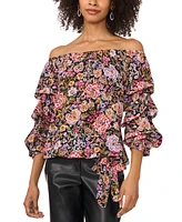 Vince Camuto Women's Floral-Printed Off-The-Shoulder Bubble-Sleeve Top