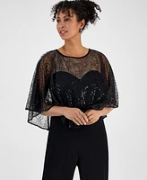 Connected Women's Sequin Mesh Wide-Leg Jumpsuit