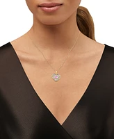 Macy's Created Ruby or Pink Sapphire (1 ct. t.w.) Heart Stud Earrings & Pendant Necklace 14k Gold Over Sterling Silver, 16" + 2" extender