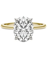 Charles & Colvard Classic Basket Solitaire Engagement Ring (3 ct. t.w.) Two-Tone 14k Gold