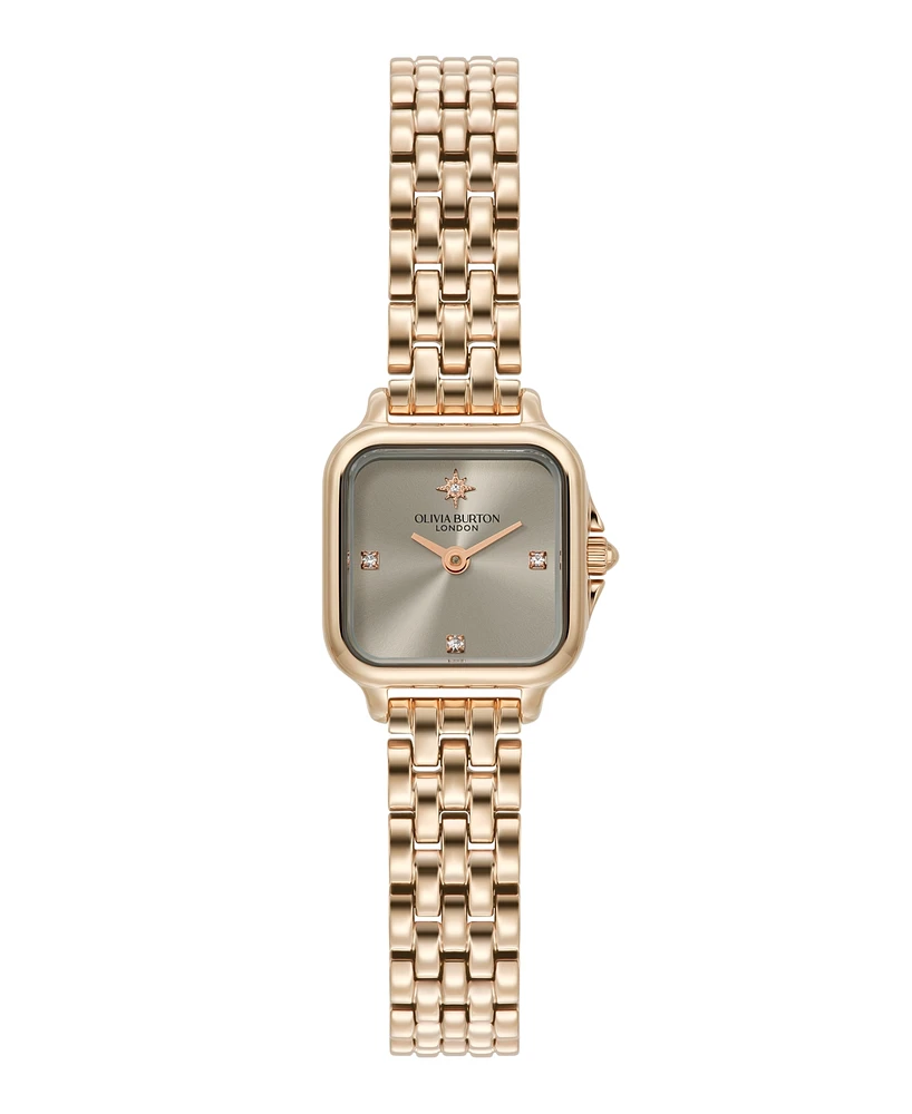 Olivia Burton Women's Grosvenor Mini Rose Gold Tone Bracelet Watch, 20mm