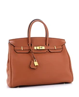 Pre-Owned HERMES Birkin 35 Handbag Brown Togo with Gold Hardware