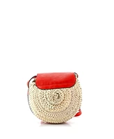 Pre-Owned Chloe Small Marcie Basket Crossbody Bag Raffia and Leather