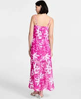 Bar Iii Women's Printed Sheer Overlay Maxi Dress, Exclusively at Macy's