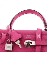 Pre-Owned Hermes Kelly 25 Handbag Pink Togo with Palladium Hardware