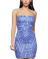 B Darlin Women's Sequined Chiffon-Tie Bodycon Dress