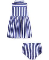 Polo Ralph Lauren Baby Girls Striped Cotton Poplin Shirtdress