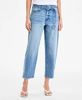 Bar Iii Women's High-Rise Barrel-Leg Jeans, Exclusively at Macy's