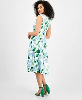 Donna Rico Women's Floral Sleeveless A-Line Dress