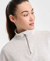 Id Ideology Women's Heather Butter-Soft Quarter-Zip Top, Exclusively at Macy's