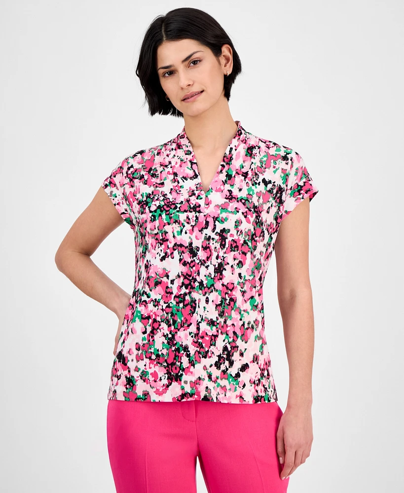 Kasper Floral-Print Top, Regular & Petite