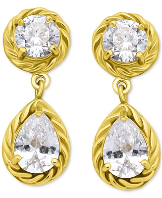 Giani Bernini Cubic Zirconia Mixed Cut Rope Frame Drop Earrings, Exclusively at Macy's