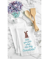 Ate My Chocolate Embroidered Cotton Flour Sack Kitchen Towel