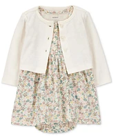 Carter's Baby Girls Cotton Floral Dress & Cardigan, 2 Piece Set