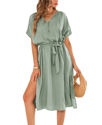 Women's Cottage Dreams Sage Midi Beach Dress