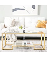 Modern 2-Tier Coffee Table for Stylish Storage and Display in Living Rooms