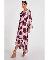 Quiz Women's Floral Midi Dip Hem Dress