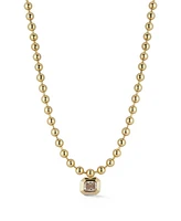 Rachel Zoe Gold Plated Emerald Cut Crystal Pendant Necklace