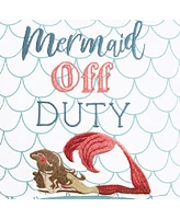 10" x 10" Mermaid Off Duty Embroidered Small Petite Throw Pillow