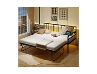 Adjustable Metal Daybed with Charging Station and Led Light