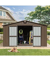 Mondawe Backyard Storage Shed 11' x 12.5' with Galvanized Steel Frame & Windows