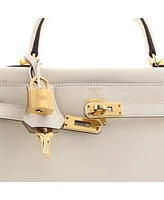 Pre-Owned HERMES Kelly 25 Handbag Light Swift with Gold Hardware