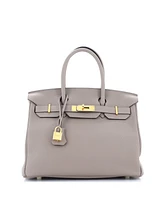 Pre-Owned HERMES Birkin Handbag Togo with Gold Hardware