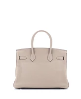 Pre-Owned HERMES Birkin 30 Handbag Clemence with Palladium Hardware