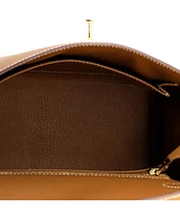 Pre-Owned HERMES Kelly 25 Handbag Brown Epsom with Gold Hardware